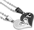 Jstyle Stainless Steel Mens Womens Couple Necklace Pendant Love Heart CZ Puzzle Matching...