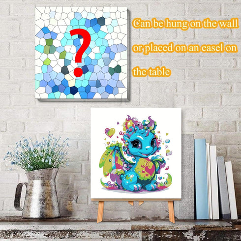 2 Pack Framed and Easel Cute Paint by Numbers Kit for Kids,Dragon Paint by Number for Kids Ages 8-12,Easy DIY Acrylic Oil Painting Kits on Canvas ...