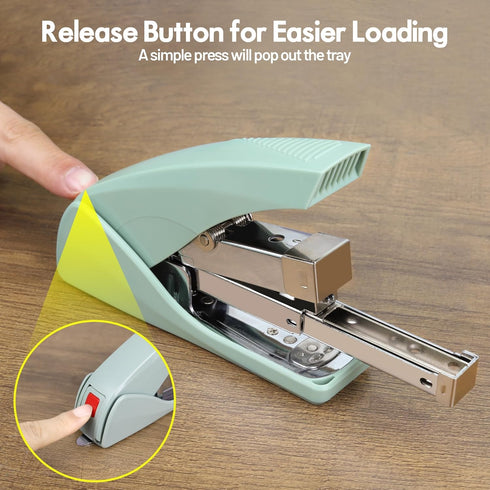 AFMAT Effortless Stapler for Desk, 50 Sheet Capacity, Low Force, Built-in Staple Remover, One Finger Touch Stapling Desktop Stapler, Portable & Sp...