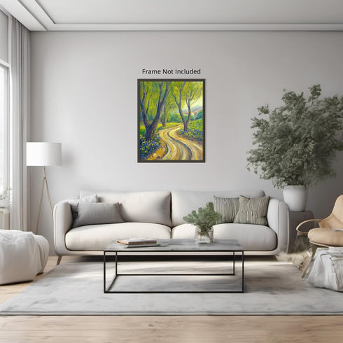 Posterizer 1 pcs-oil painting style-vibrant field with flowers-classics inspired 1-Landscape & Nature Art-Vintage Art-Gift for Art Lovers- unframe...