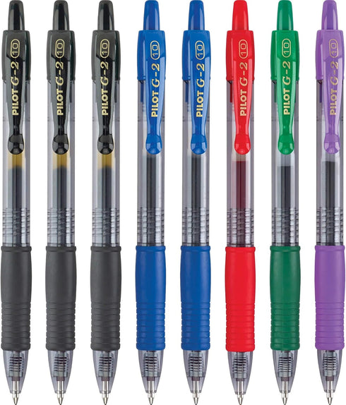 Pilot, G2 Premium Gel Roller Pens, Bold Point 1 mm, Pack of 8, Assorted Colors...