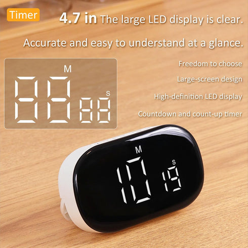 Digital Kitchen Timer,Magnetic Timer with Large LED Display,Volume Adjustable Countdown Countup Timer for Tasks,Work,Study,Kitchen Cooking...