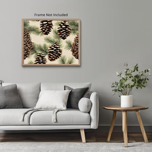 Posterizer 1 pcs-pinecones in snowey winter nature 4-Holiday Poster Collection-Landscape & Nature Art-Living Room Bedroom Decor- unframed wall art...