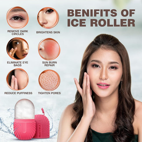 Ice Roller for Face and Eye Glow Naturally and Skincare, Ice Face Roller, Facial Cube, Gua Sha Face Massage, Silicone Ice Mold for Beauty and Skin...