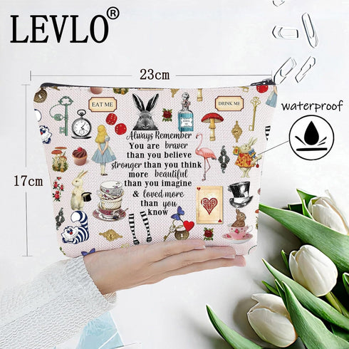 LEVLO Fairy Tale Movie Cosmetic Make up Bag Fairy Tale Fans Gift You Are Braver Stronger Smarter Than You Think Makeup Zipper Pouch Bag For Women ...
