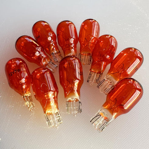 Diximus 12 Volt 7 Watt Amber Bulbs Low Voltage T5 Landscape Bulb - Landscape Light Bulbs - Low Voltage Landscape Light Bulbs - 10 Pack (Amber)...