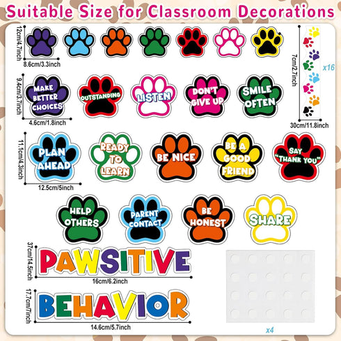 Dog Paw Bulletin Board Set Pawsitive Behavior Classroom Bulletin Board Decoration Dog Paw Prints Cutouts Trim Borders Paw Prints Cutouts for Educa...