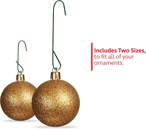 R’ND’s 300 Pack Ornament Hooks Christmas Tree Decorating Hangers- Metal Wire Ornament Hooks for Christmas Tree Decoration Hanging (Green)...