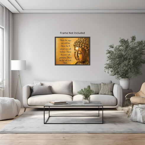 Posterizer 1 pcs-Silence the Angry Man With Love- Spiritual-Buddha-Quotes-Motivational & Inspirational Art-Gift For Buddhism Meditation philosophy...