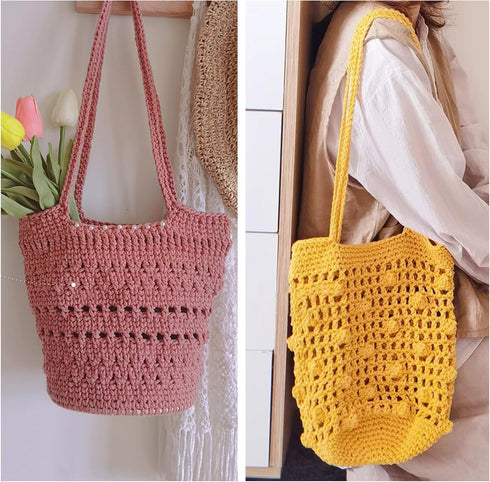 1 PCS 200g Forest 100% Cotton Yarn Hollow Knitted Crochet Yarn,164 Yards Fabric Yarn Round Rope Yarn for DIY Handbag Purse Basket Cushion Crochet ...
