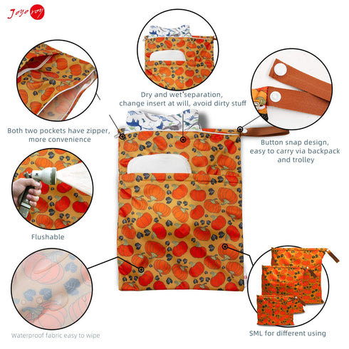 Joyo roy Wet Dry Bags for Diaper Bag Baby Diaper Bag Wet Bag for Cloth Diapers Beach Bag Wet Bag for Diaper Bag Diaper Wet Bags Bolsas para Pañale...