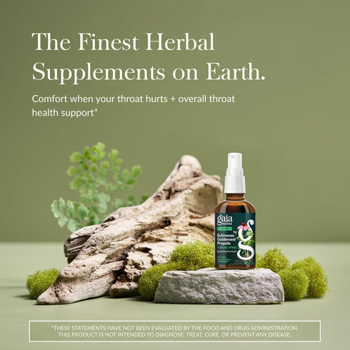 Gaia Herbs Echinacea Goldenseal Propolis Throat Spray - for Immune Support & Throat Health - with Licorice Root, Thyme, Echinacea, Peppermint & Or...
