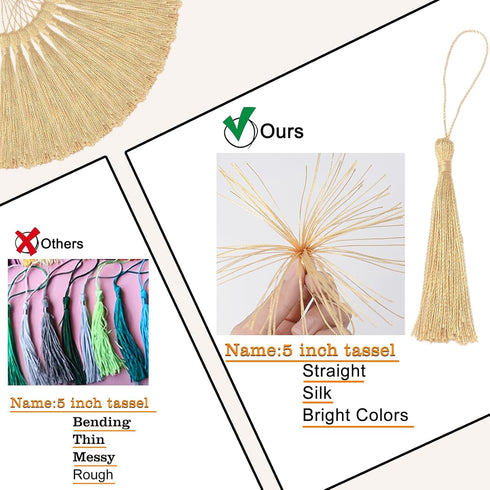 Aokbean 100pcs 5 Inches Handmade Silky Floss Soft Craft Bookmark Tassels with Loops for DIY, Jewelry Making, Graduation Tassel,Bookmarks,Souvenir ...