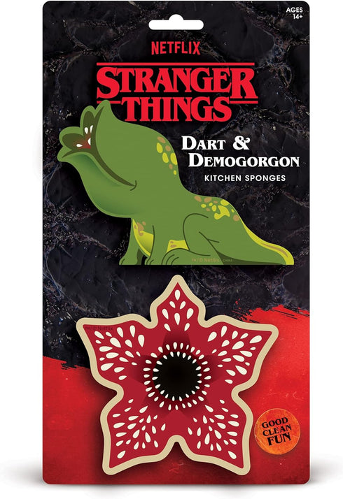 Genuine Fred Stranger Things, Dart and Demogorgon Kitchen Sponges, Non Scratch, Set of Two, Multicolored...