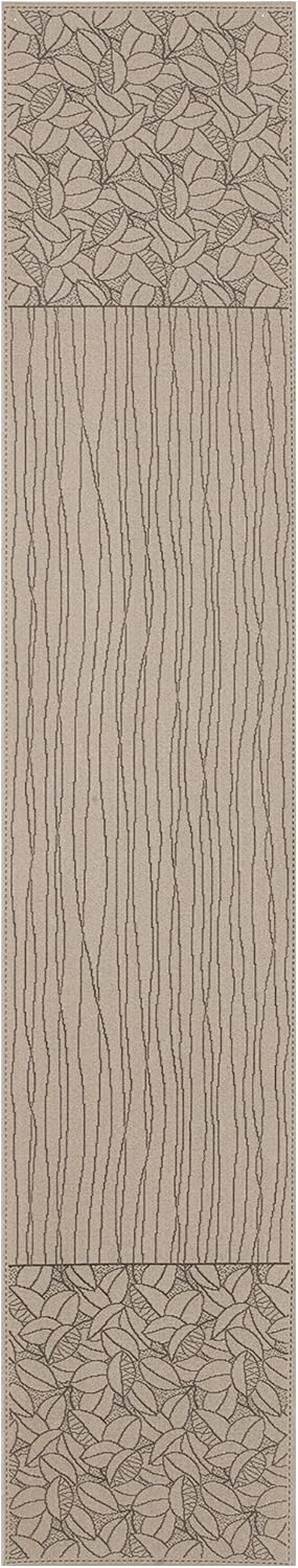 Heritage Lace Leaf Lines Table Runner, 14" x 72", Flax/Black...