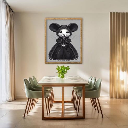 Posterizer 1 pcs- cute gothic mouse-black and white art-Gothic Art-Art for Animal Lovers- Living Room Bedroom Decor- unframed wall art...