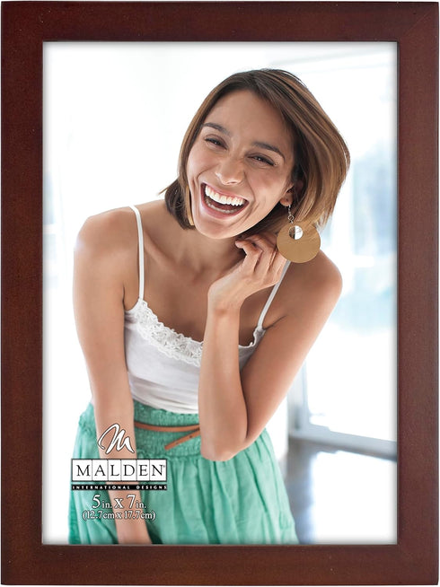 Malden International Designs Dark Walnut Concept Wood Picture Frame, 5x7, Walnut...