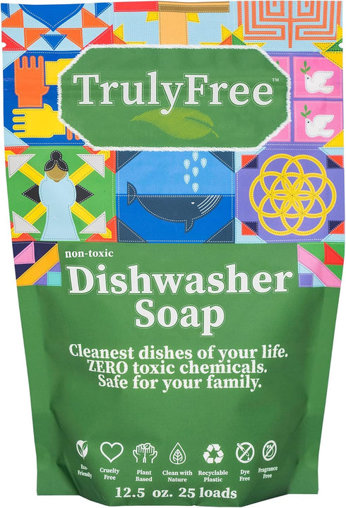 Auto Dishwasher Soap, 12.5oz Bag - Natural Concentrated Formula - Dish Soap, Dishwasher Detergent Cleaning Supplies, Hard Water Stain Remover, Spa...