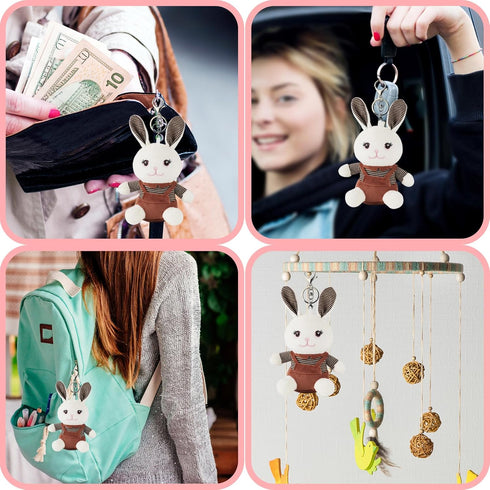 Anboor 6.1" Small Stuffed Animals Easter Rabbit Toy Cute Bunny Plush Toy with Keychain Easter Basket Stuffers Party Favor Décor?Brown...