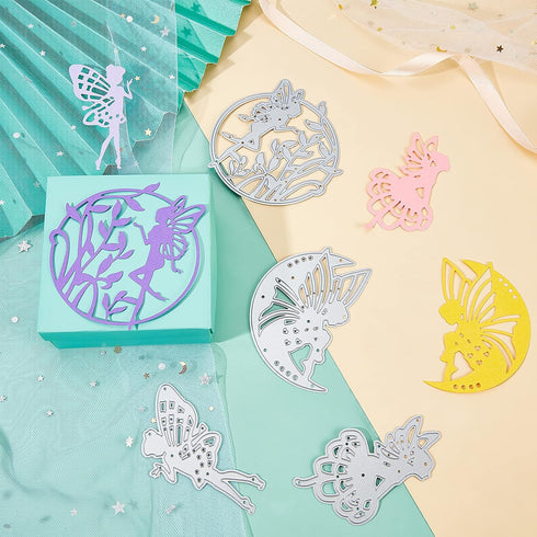 GLOBLELAND Metal Fairy People Cutting Dies Carbon Steel Cutting Dies Stencils for DIY Christmas Birthday Wedding Paper Card Making Craft Decoratio...