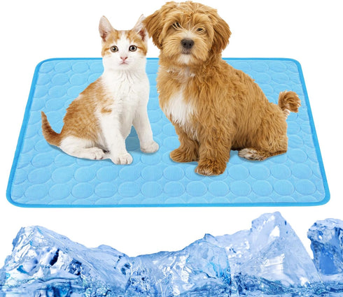 Dog Cooling Mat, Ice Silk Dog Cooling Mat, Washable & Portable Dog Cooling Pad, Safe & Non-Toxic Cooling Pad for Dog Cat, Cooling Dog Mat for Couc...