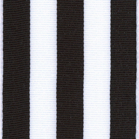 Offray 140640Berwick 2.5" Wide Wired Edge Carnival Grosgrain Ribbon, 25 Yards, Black and White Stripe Pattern...