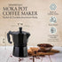 Mixpresso Black 3 Cup Moka Pot Cuban Coffee Maker, Moka Pot for Gas, Electric Stove Top, Classic Italian Coffee Maker, Stovetop Espresso Maker, Ca...