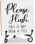 Bathroom Decor Wood Sign, Please Flush Funny Toilet Wood Block, 5x5 Inch Wood Sign Comes With Iron Stand, Perfect For Home Bathroom Toilet Restroo...