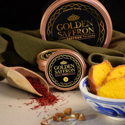 Golden Saffron, Finest Pure Premium All Red Saffron Threads, Grade A+ Super Negin, Non-GMO Verified. For Tea, Paella, Rice, Desserts, Golden Milk ...