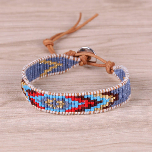 KELITCH New Miyuki Beaded Strand Bracelet New Leather Wrap Woven Braided Bracelets Womens Miyuki Bracelets...