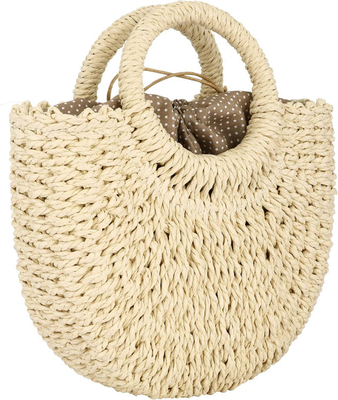 Rattan Handmade Straw Tote Handbag Beach Shoulder Bag Summer Beach Rattan Bag Straw Bag...