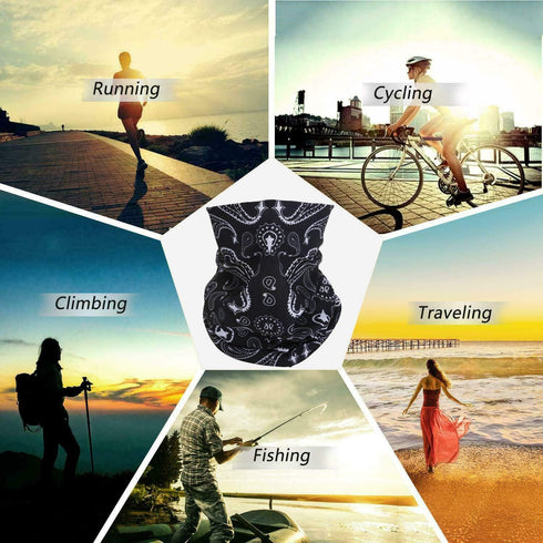 Tube Bandana Face Mask Scarf Paisley Print Head Neck Gaiter Motorcycle Bike Hiking...