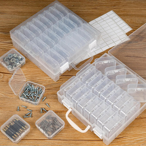 Bead Organizer Box, 24 Slots Diamond Painting Bead Storage Containers, Diamond Painting Art Accessories Boxes Craft Bead Storage Box Organizer Bea...