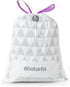 Brabantia PerfectFit Trash Bags (Size C/2.6-3.2 Gal) Thick Plastic Trash Can Liners with Drawstring Handles (40 Bags)...