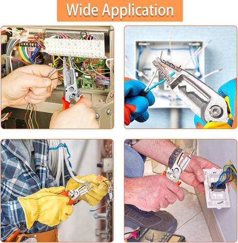 9 in 1 Wire Stripper Tool,Wire strippers,Wire Stripper Pliers Tool with Tail Cutter,Cable Cutters,CR-V Multifunctional Wire Stripping Crimping Too...