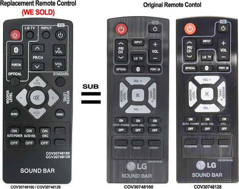 New 2-in-1 Remote Control COV30748160 COV30748128 Compatible with LG 2.1 Channel Powerful Bass Sound Bar NB2540 S24A1-W NB2540D S24A1W...
