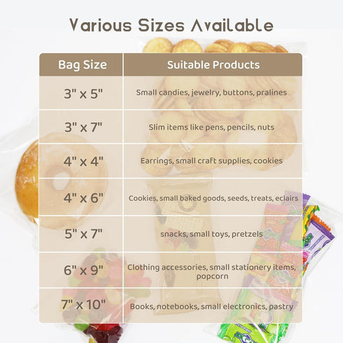 Cookie Bags 200PCS Self Sealing Cellophane Bags 4X6 Inches Small Sealable Clear Plastic Bags with Seal for Gift Giving, Packaging Candy, Snack, Tr...