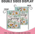 Hello Spring Daisy Flower Small Decorative Garden Flag, Floral Eucalyptus Leaves Teal Plaid Yard Lawn Outside Decor, Butterfly Farmhouse Burlap Ou...