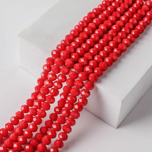 8mmPorcelain Red Rondelle for Jewelry Making 380pcs Faceted Briolette Shape Crystal Spacer Beads Assortments Supplies Accessories for Bracelet Nec...