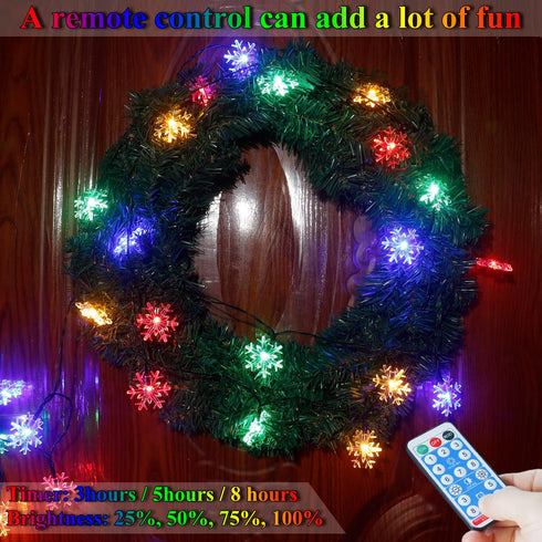 Christmas Decorations Outside Solar Snowflake Lights, 50LED Bright and Long-Lasting Solar Christmas Lights Outdoor Waterproof Decorations, Snowfla...