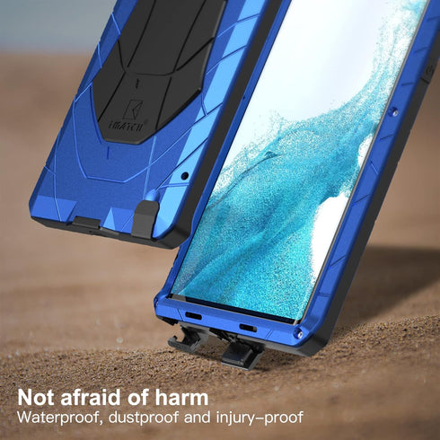 Foluu Galaxy S22 Ultra Case, Galaxy S22 Ultra Metal Phone Case, Aluminum Metal Shockproof Bumper Frame Case Soft Rubber Silicone Military Heavy Du...