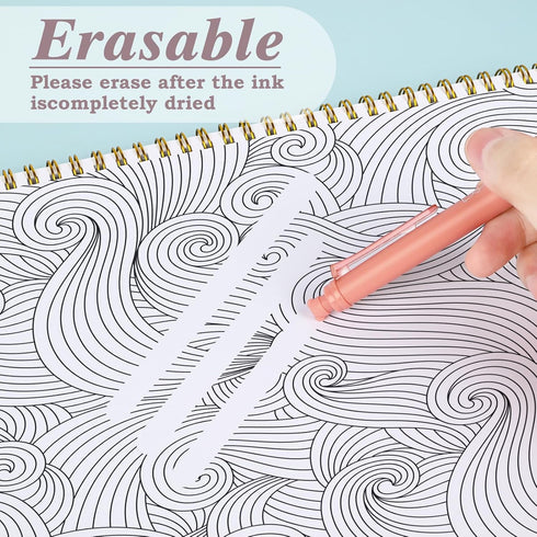 BAYTORY 8Pcs Retractable Erasable Gel Pens, 4 Blue & 4 Black Ink 0.5 mm Fine Point with Cute Eraser, Smooth Write Quick Dry School Office Note Tak...