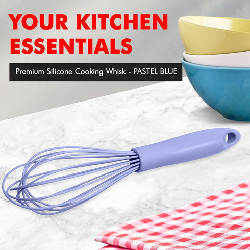 Chef Craft Premium Silicone Wire Cooking Whisk, 10.5 inch, Pastel Blue...