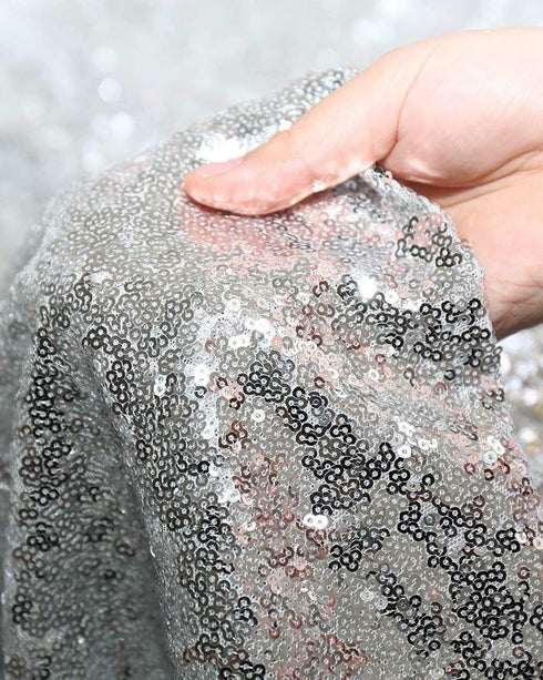 Silver Sequin Tablecloth 50" x 80" Rectangle Sparkle Table Cover Glitter Metal Table Overlay for Parties Dinner Tables Festivals Weddings Showers ...