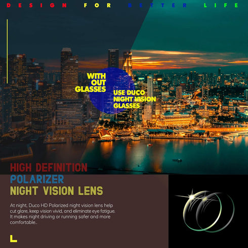 DUCO Night-vision Glasses Polarized Night Driving Men's Shooting Glasses...