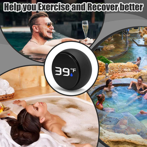 Palksky Ice Bath Thermometer, Waterproof Floating Water Thermometer for Ice Bath, Pool Thermometer, Cold Plunge Ice Bath Thermometer Accessories, ...