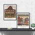Berkin Arts Wall Art Unframed Prints Giclee Art Paper Set of 4, 11x14 inch Landscape Artwork, Bedroom Decoration Brown Abstract Antique Illustrati...