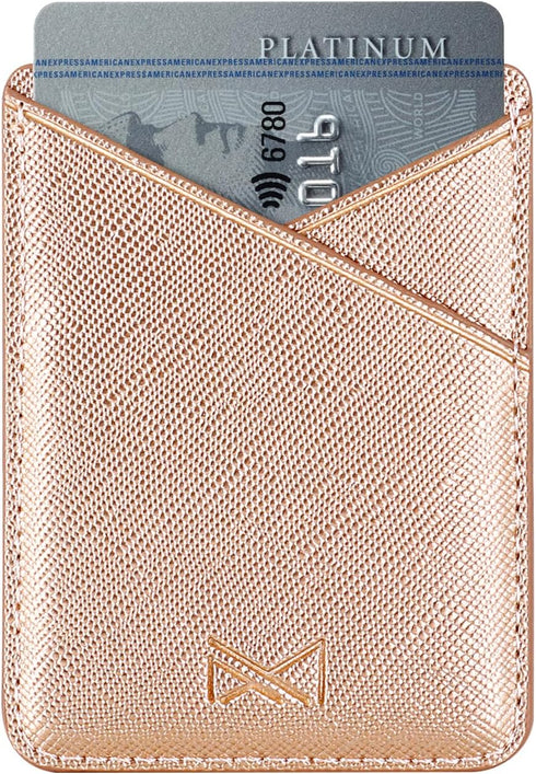 Phone Card Holder Cell Phone Stick On Phone Glitter PU Leather Sleeve Credit for iPhone Samsung Most Smartphones......