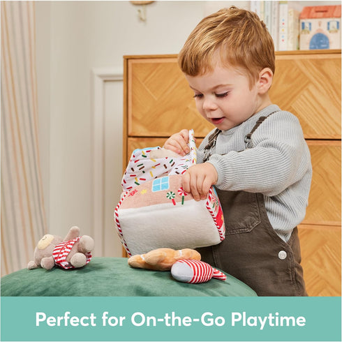 GUND Baby Play Soft Collection, My First Gingerbread House 5-Piece Playset with Rattle, Squeaker and Crinkle Plush Toys, Sensory Toy for Babies, 7...
