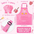 R HORSE Kid Apron and Chef Hat Set 2Pcs Adjustable Children Light Pink Kitchen Apron, Dress up Role Play Chef Toy Cooking Baking Painting and Trai...